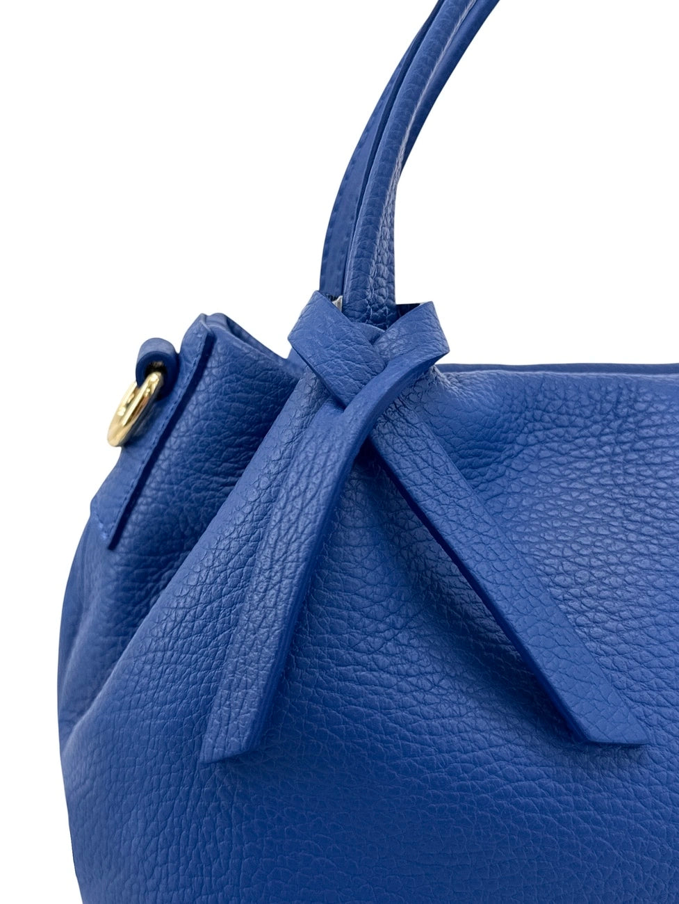 Handtasche aus genarbtem Leder BUBBLE Königsblau