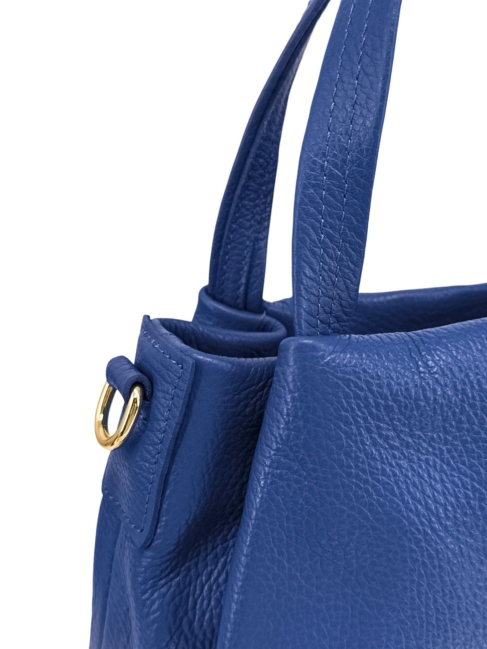 Handtasche aus genarbtem Leder BUBBLE Königsblau
