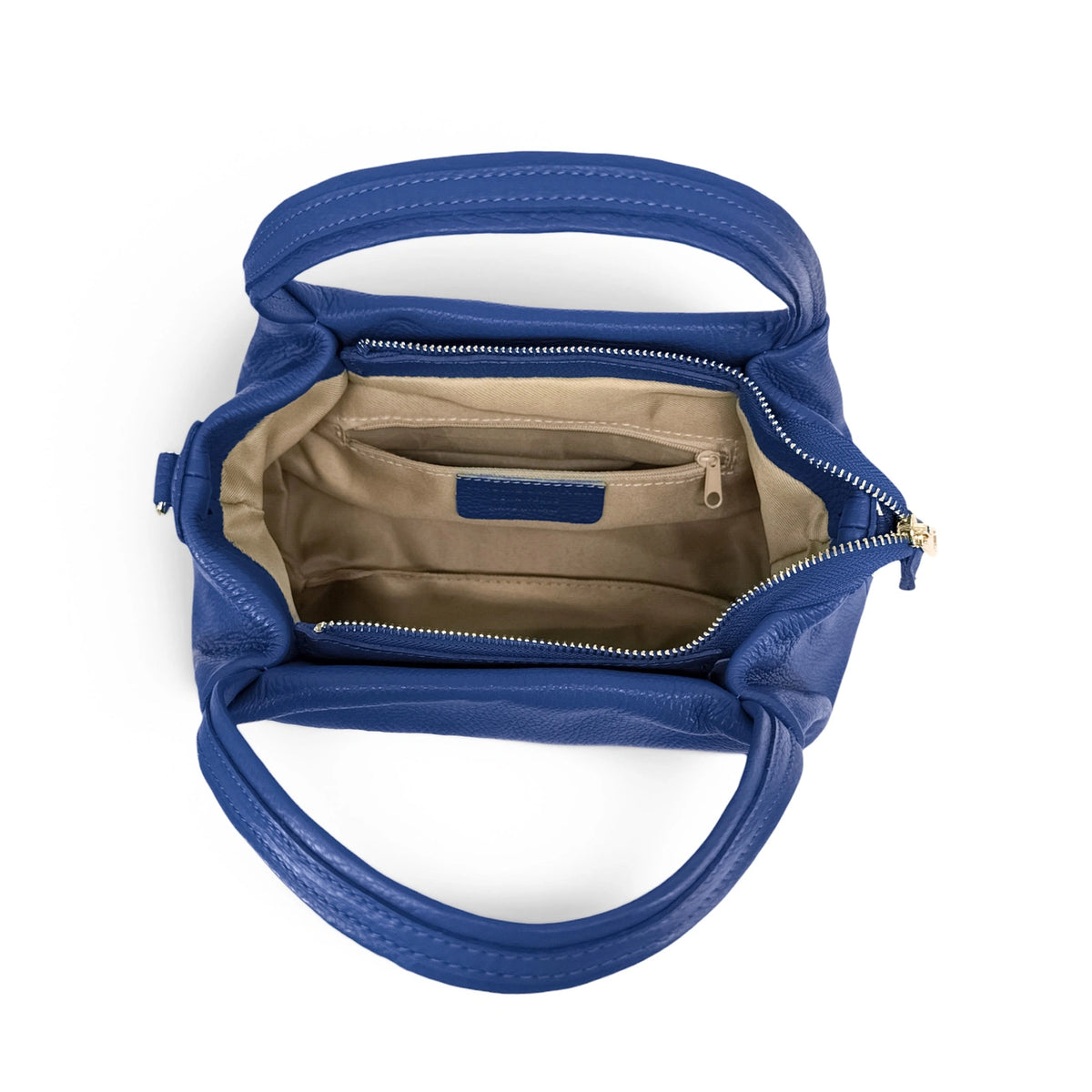 Handtasche aus genarbtem Leder BUBBLE Königsblau