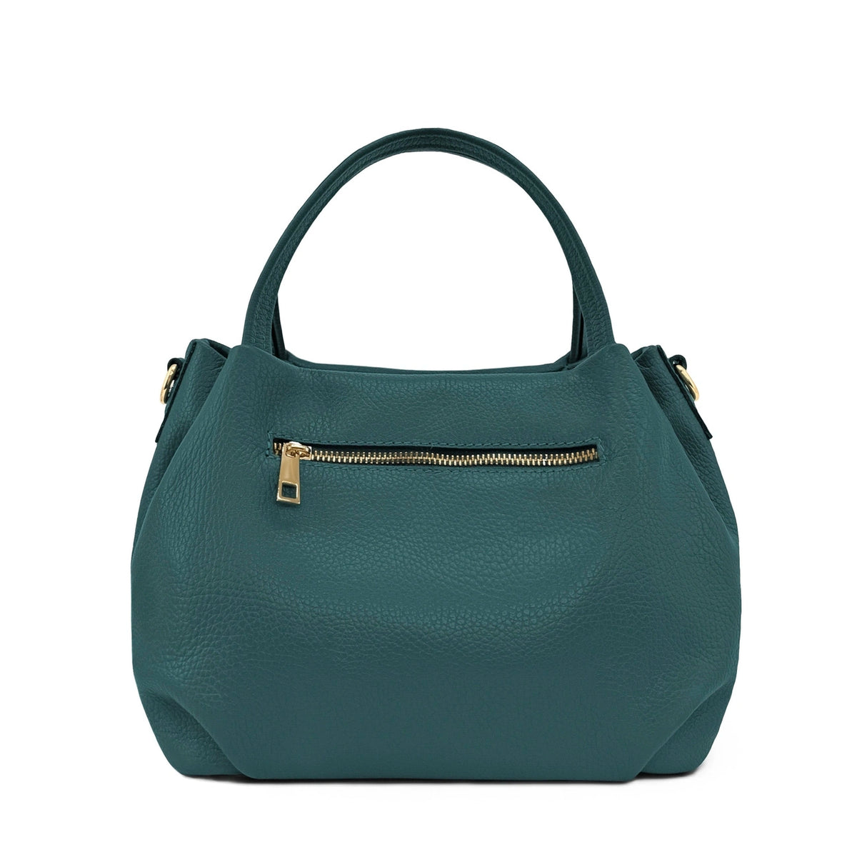 Bolso de mano de piel granulada BUBBLE Azul verde pato