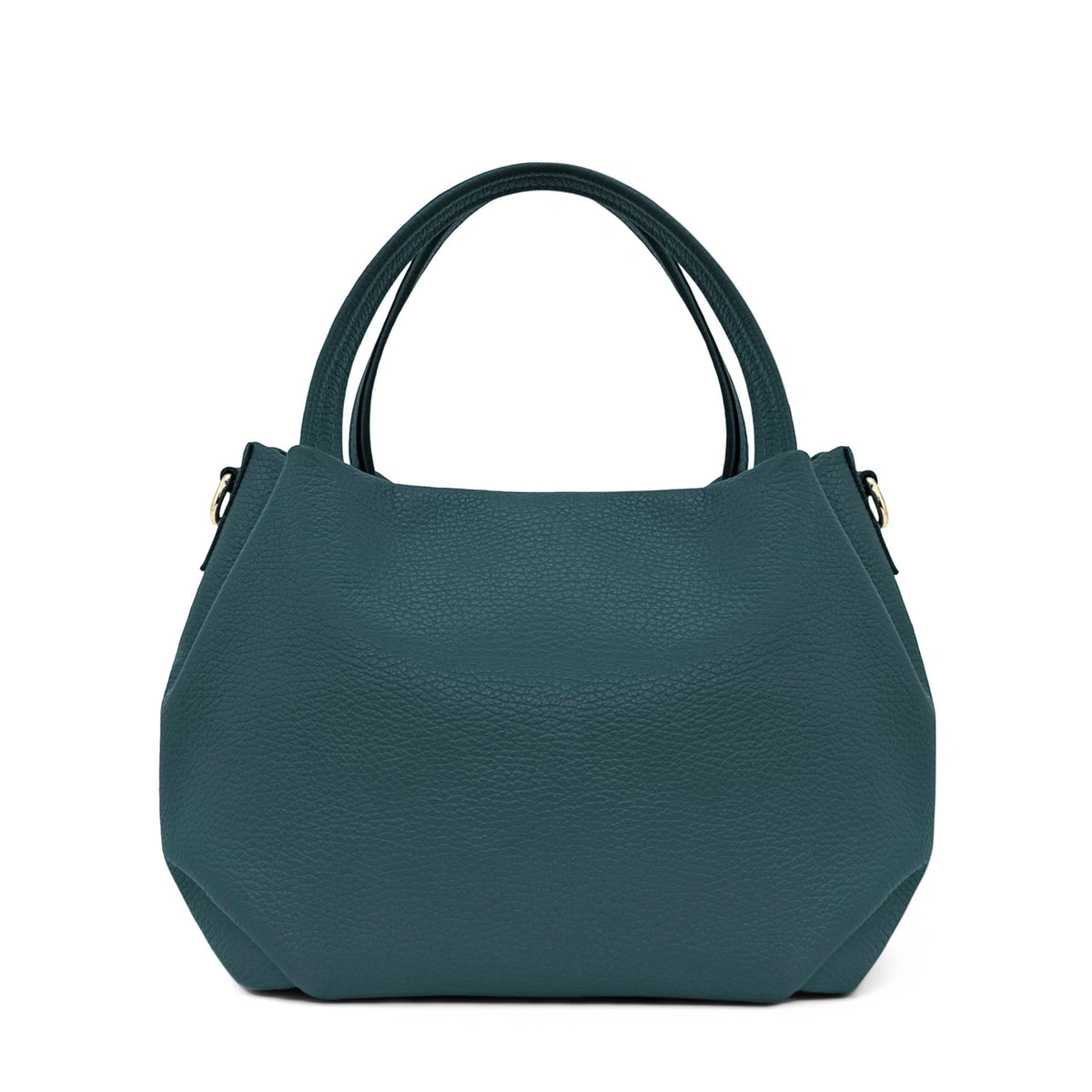 Bolso de mano de piel granulada BUBBLE Azul verde pato