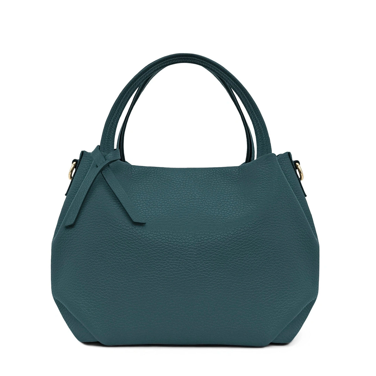 Bolso de mano de piel granulada BUBBLE Azul verde pato