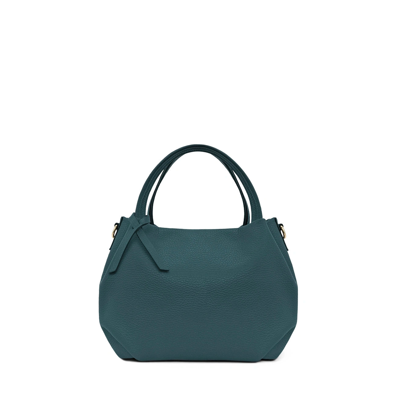 Sac à main en cuir grainé BUBBLE Bleu vert canard