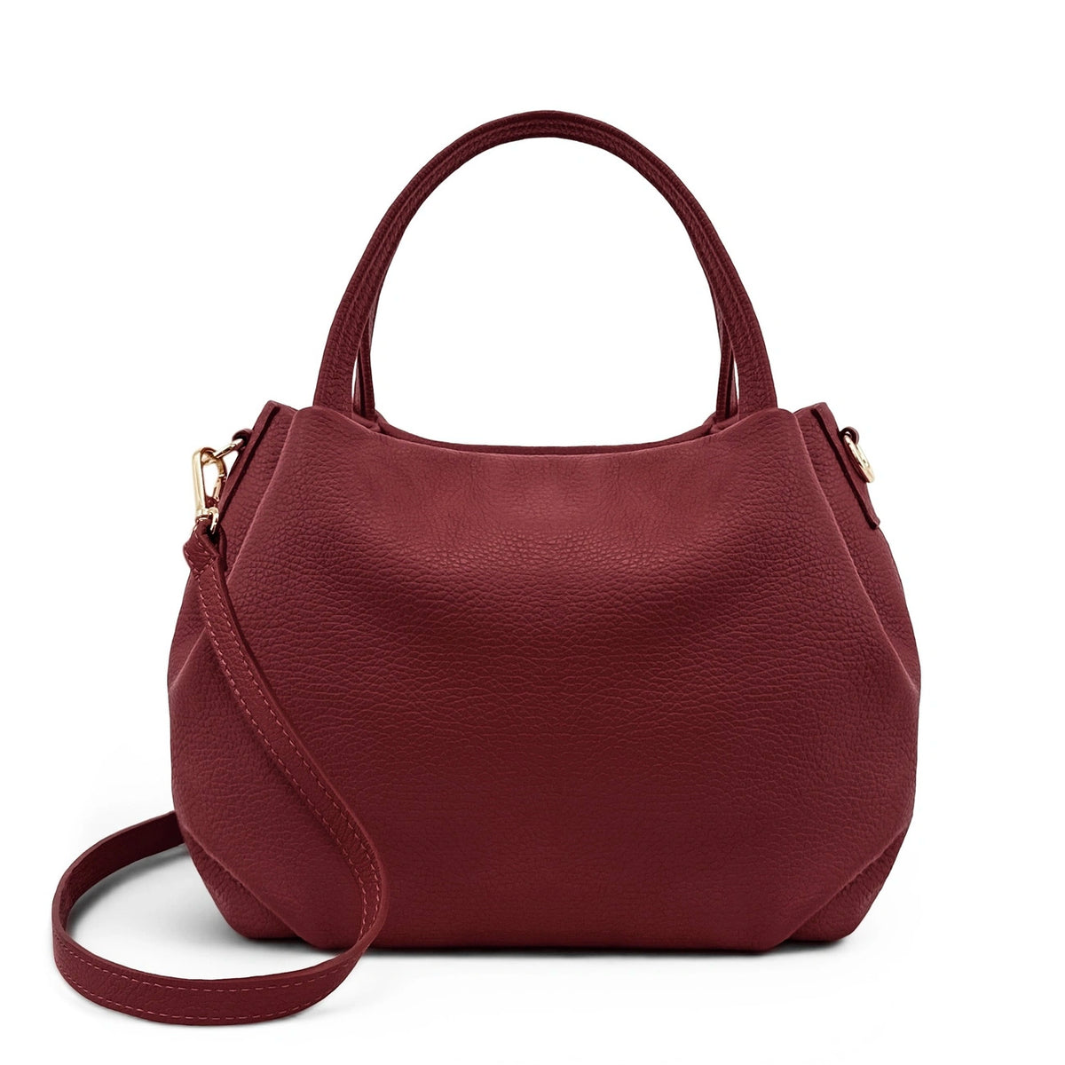Borsa a mano in pelle martellata BUBBLE – Bordeaux