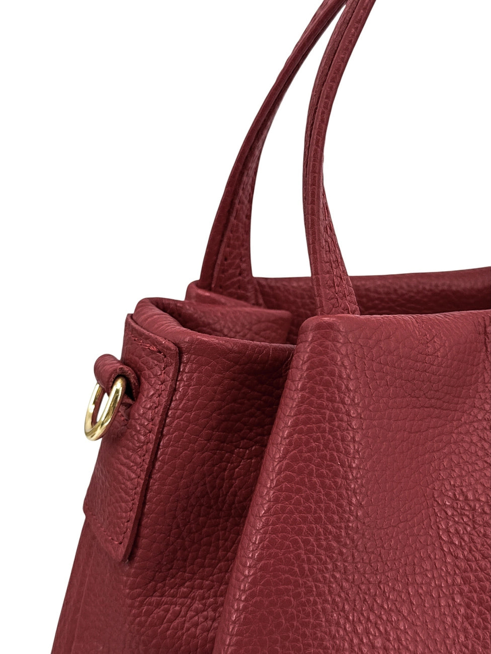 Borsa a mano in pelle martellata BUBBLE – Bordeaux