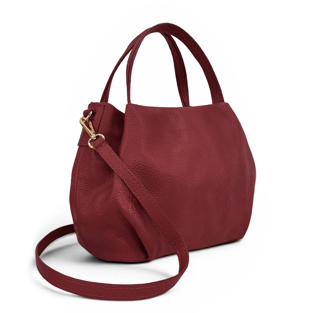 Borsa a mano in pelle martellata BUBBLE – Bordeaux