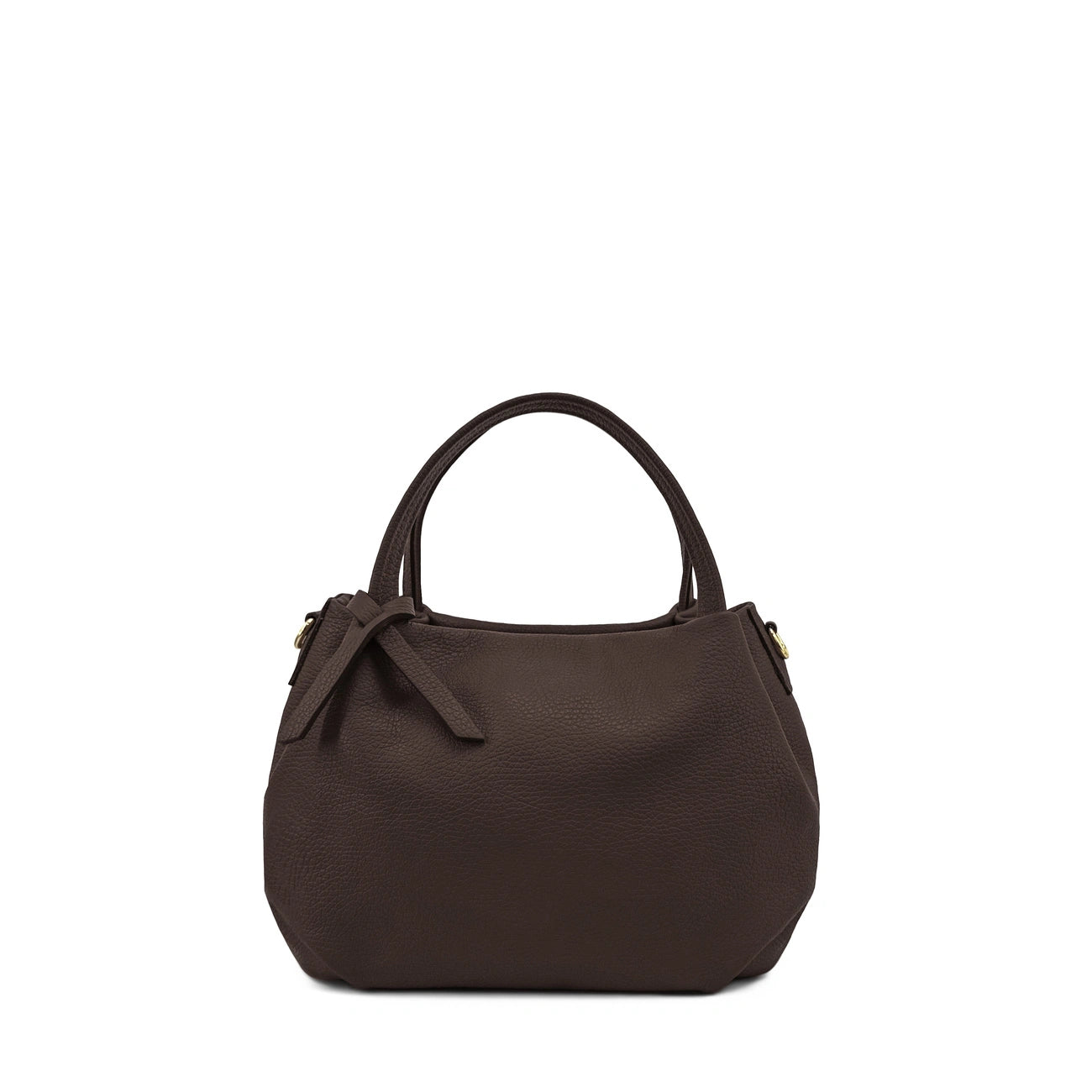 Borsa main in pelle a grana BUBBLE Cioccolato