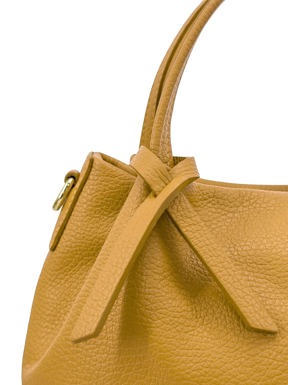 BUBBLE Mustard Yellow Grained Leather Handbag