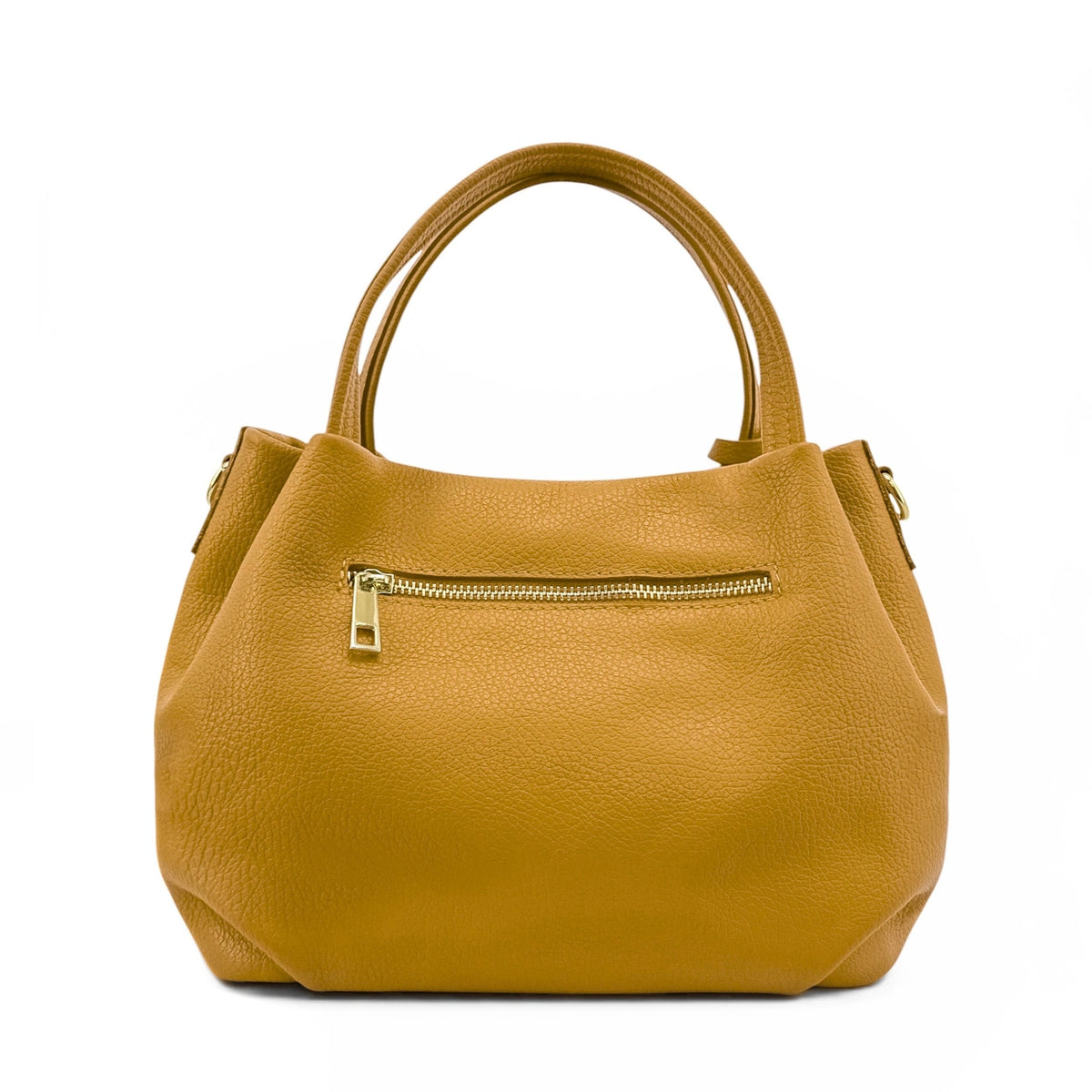 BUBBLE Mustard Yellow Grained Leather Handbag