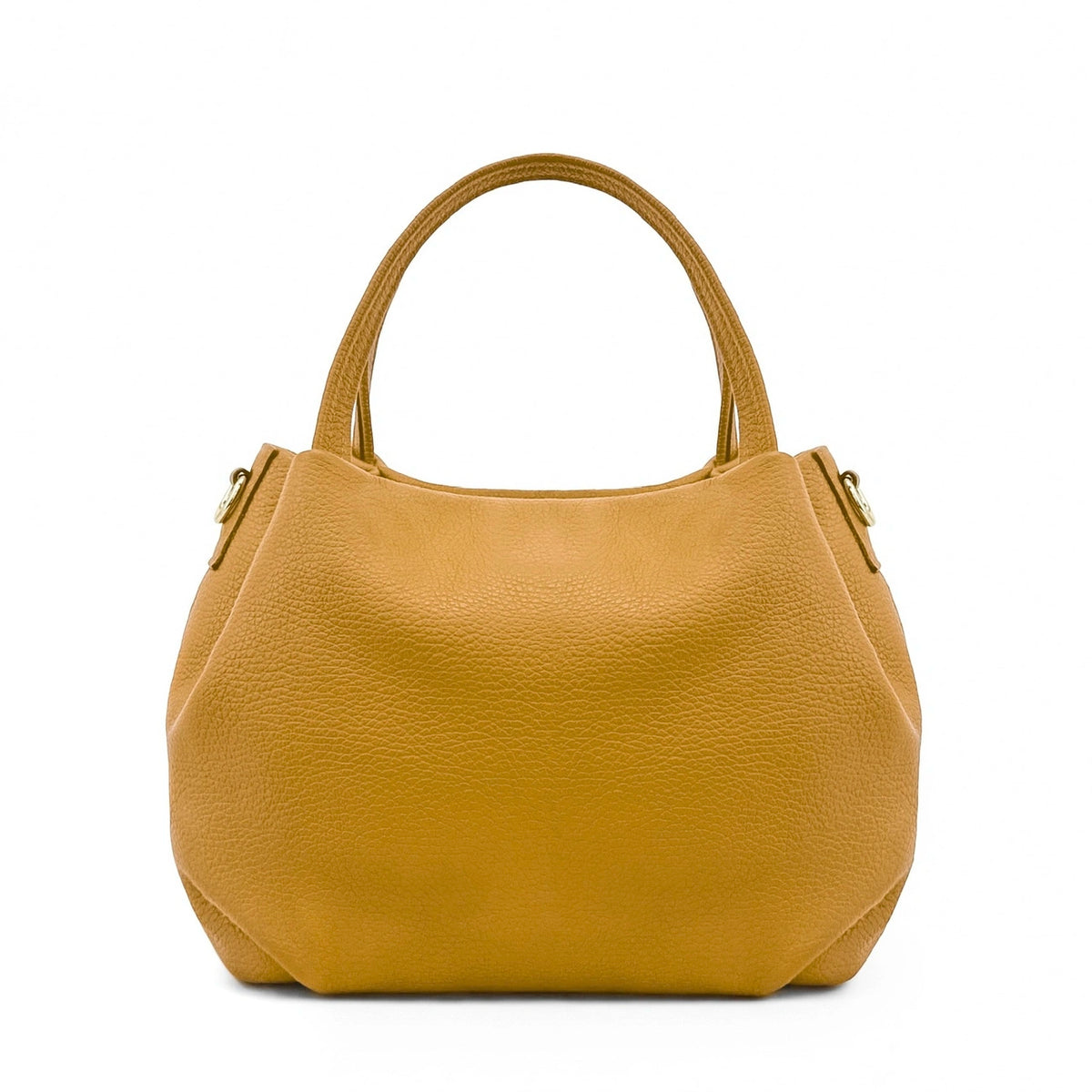 BUBBLE Mustard Yellow Grained Leather Handbag
