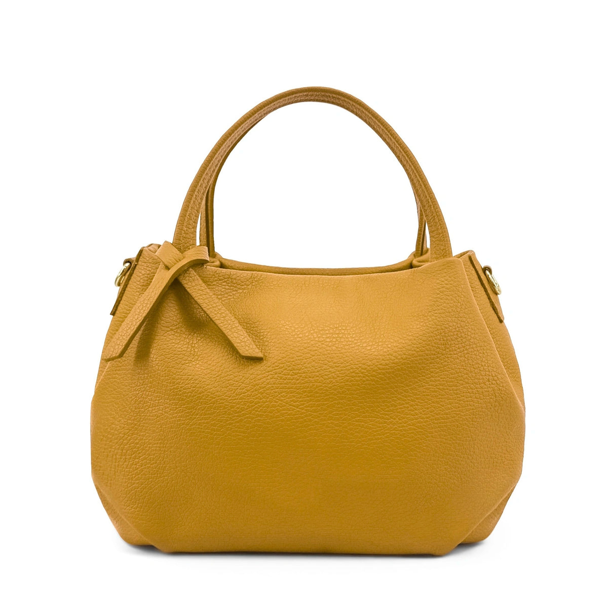 BUBBLE Mustard Yellow Grained Leather Handbag