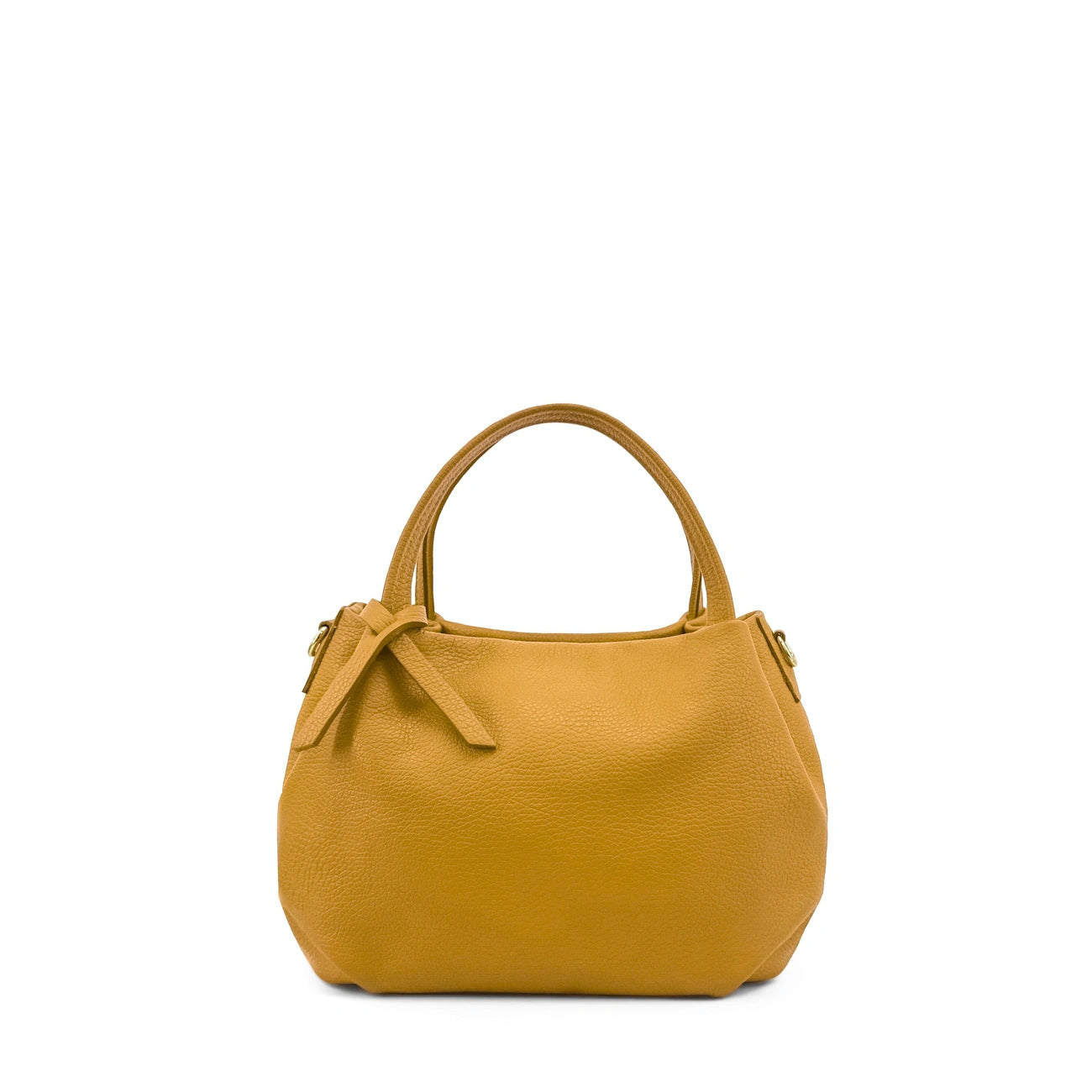 Bolsa main en cuero grano BUBBLE Mostaza amarillo
