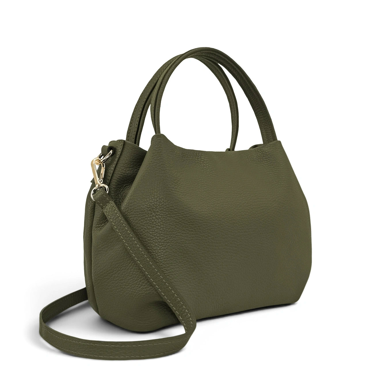 Borsa main in pelle a grana BUBBLE Cachi
