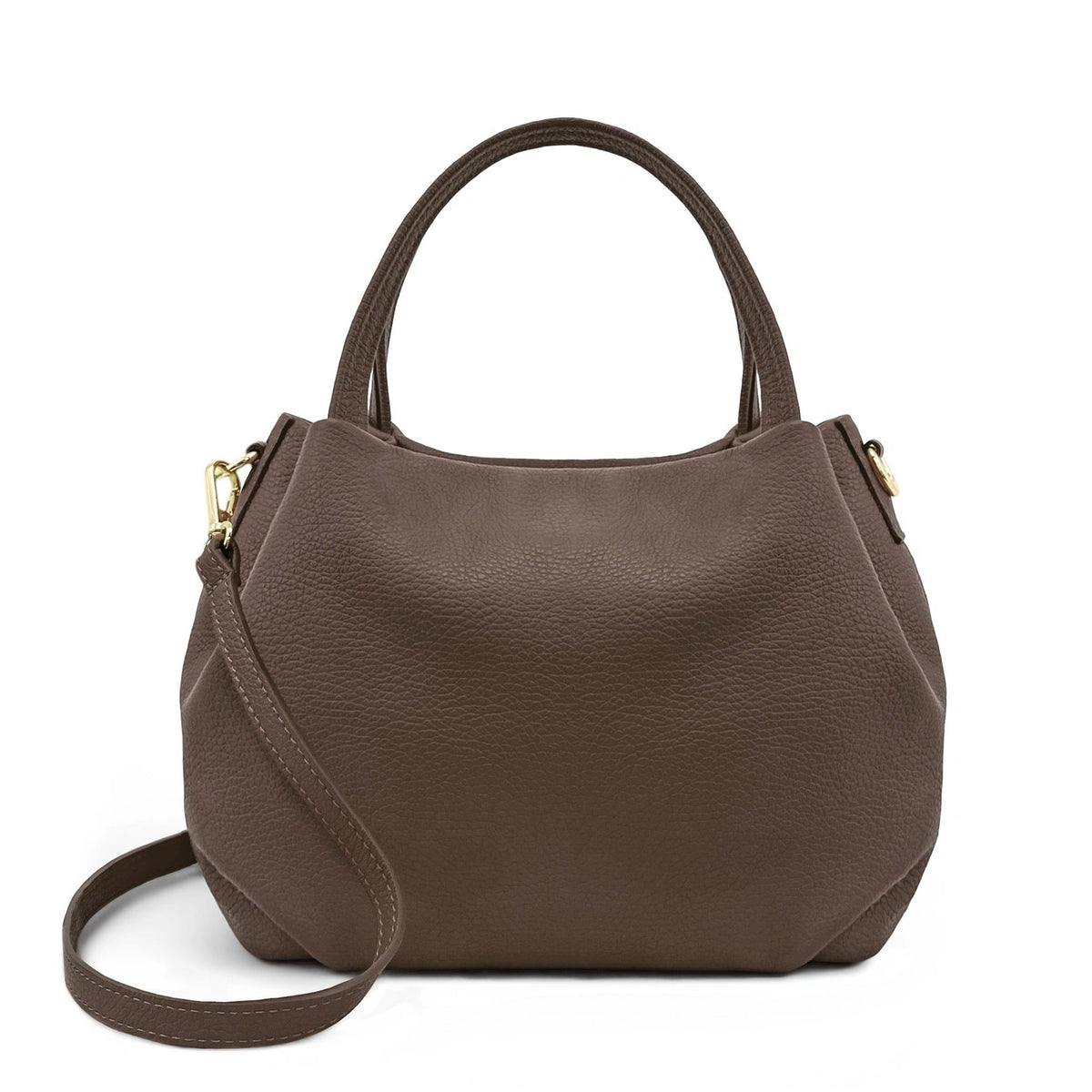 Handtasche aus genarbtem Leder BUBBLE Mokkabraun