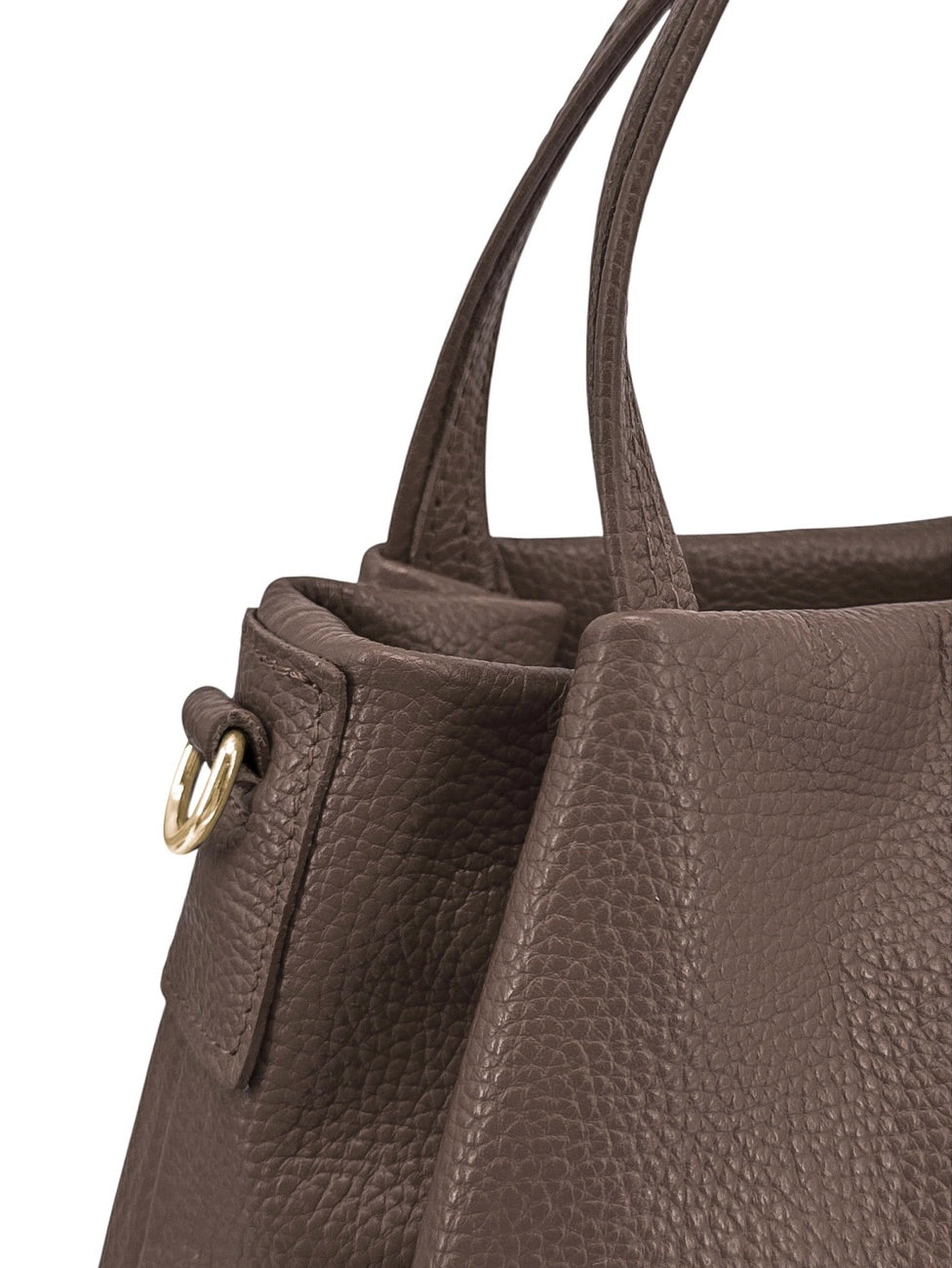 Handtasche aus genarbtem Leder BUBBLE Mokkabraun
