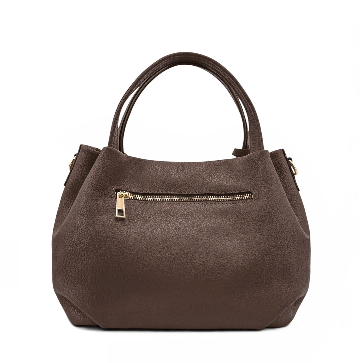 Handtasche aus genarbtem Leder BUBBLE Mokkabraun
