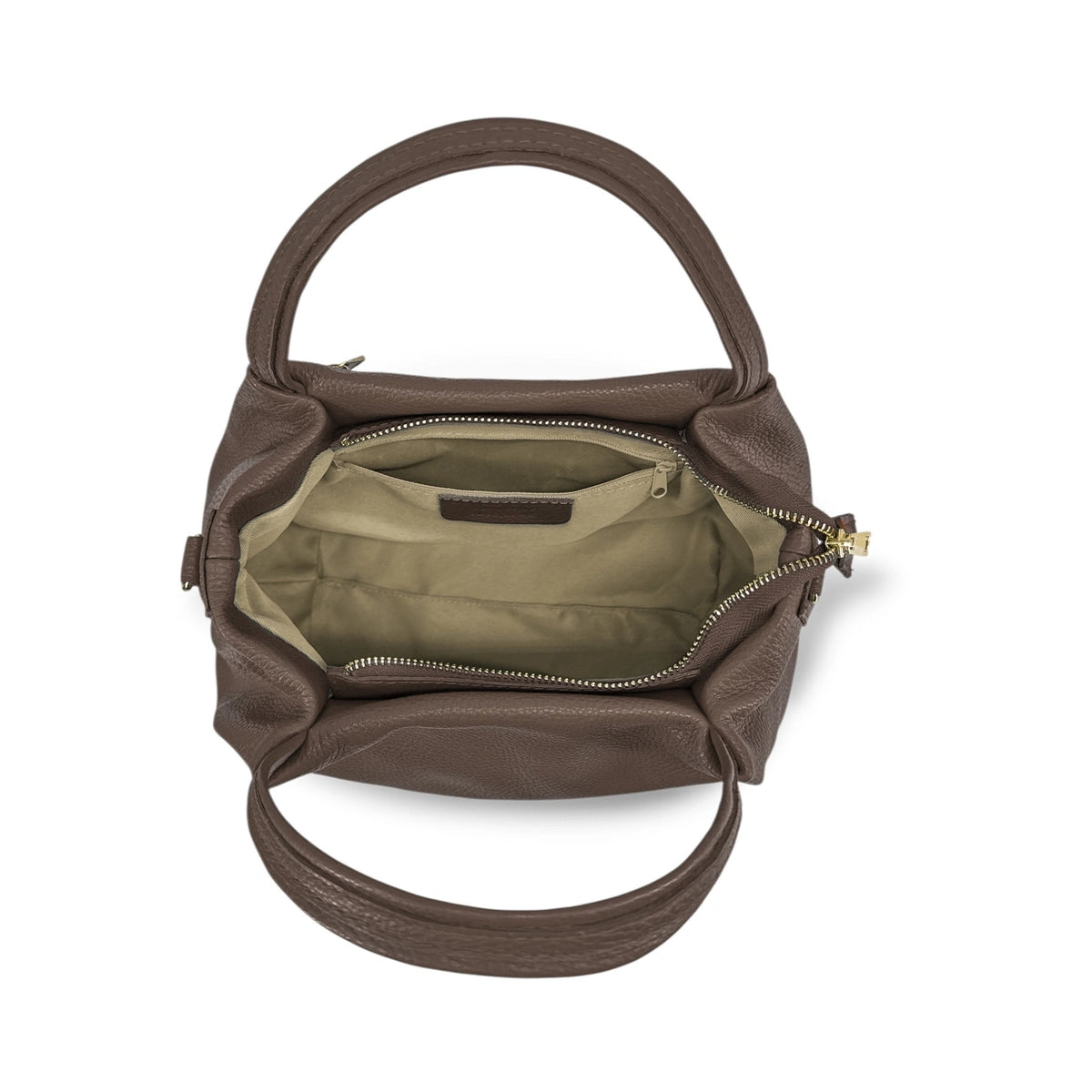 Handtasche aus genarbtem Leder BUBBLE Mokkabraun