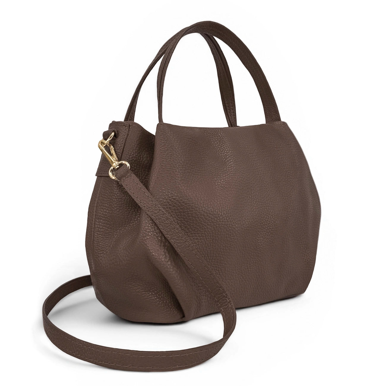 Borsa a mano in pelle martellata BUBBLE – Marrone moka