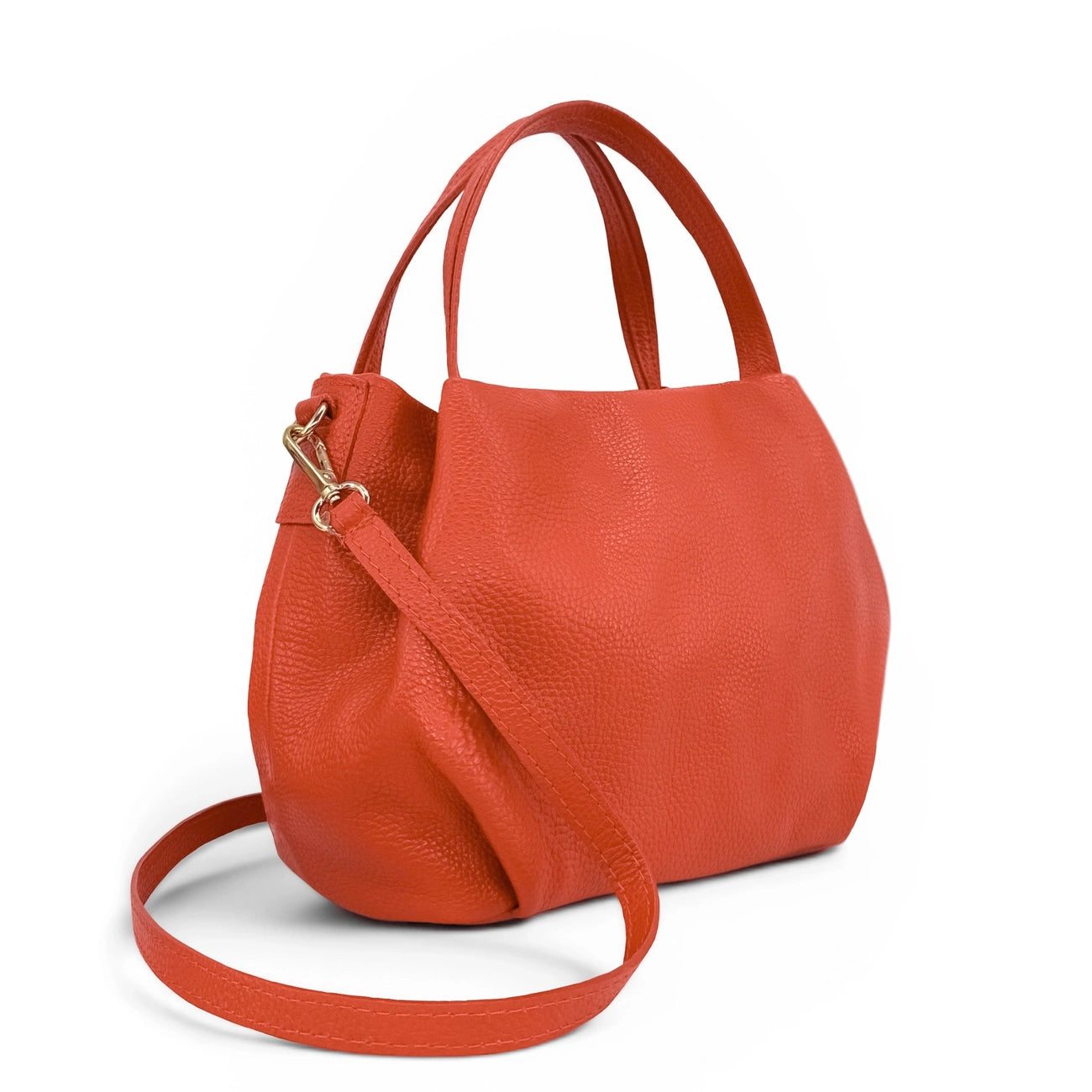 Borsa main in pelle a grana BUBBLE Arancia
