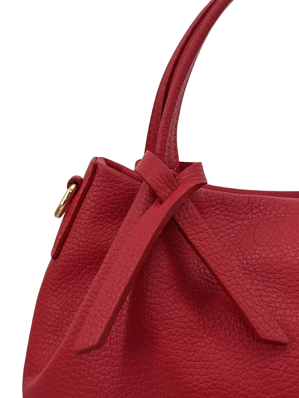 Handtasche aus genarbtem Leder BUBBLE Dunkelrot