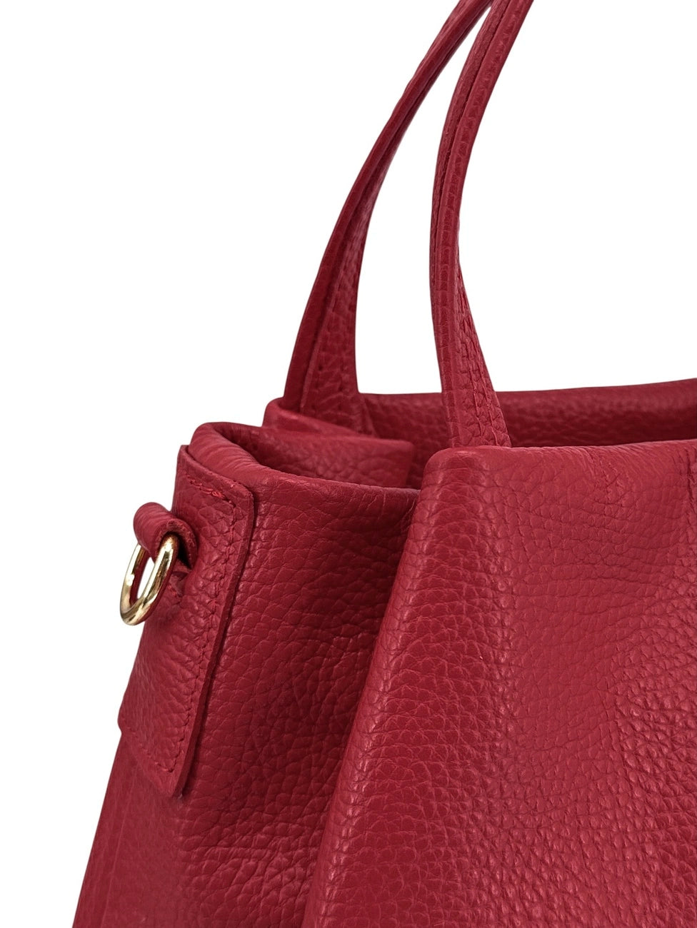 Handtasche aus genarbtem Leder BUBBLE Dunkelrot