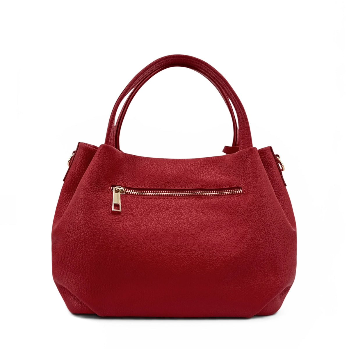 Handtasche aus genarbtem Leder BUBBLE Dunkelrot
