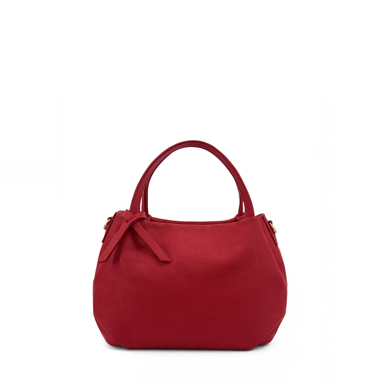 Borsa main in pelle a grana BUBBLE Rosso scuro