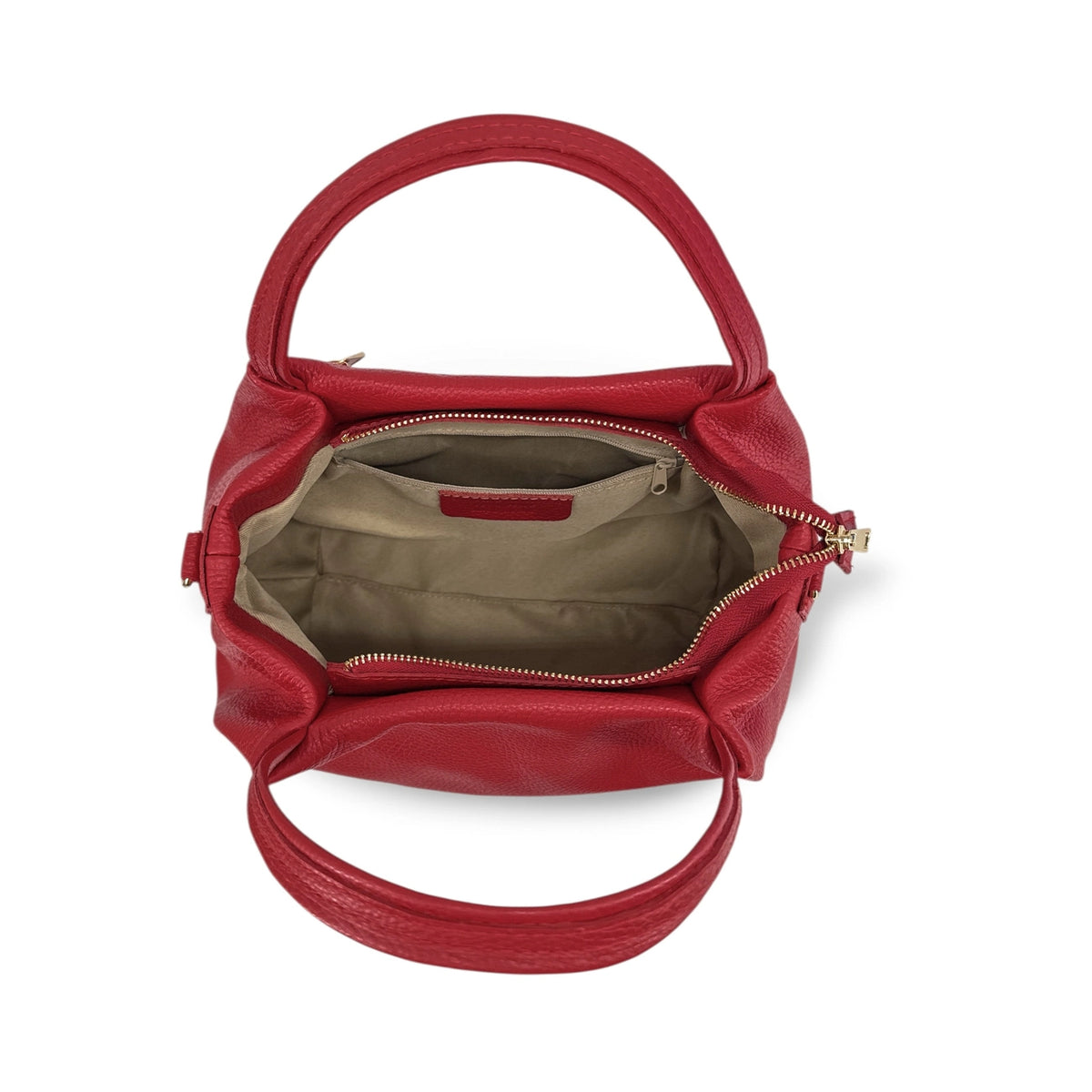 Handtasche aus genarbtem Leder BUBBLE Dunkelrot