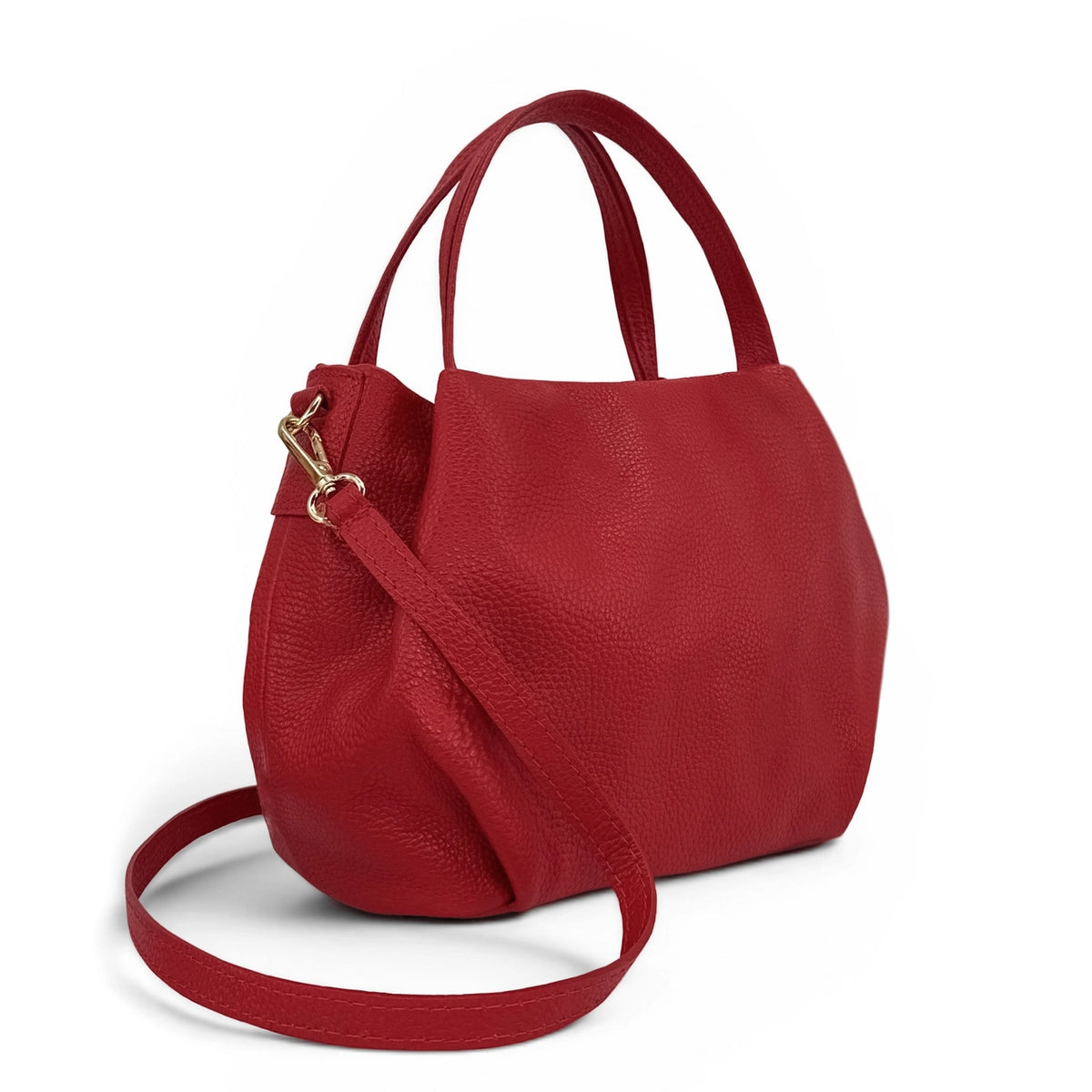 Handtasche aus genarbtem Leder BUBBLE Dunkelrot