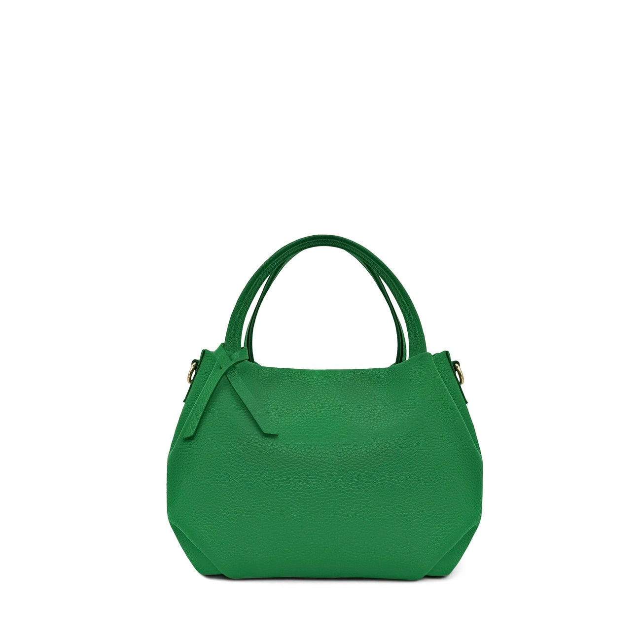 Bag main in grained leather BUBBLE English green