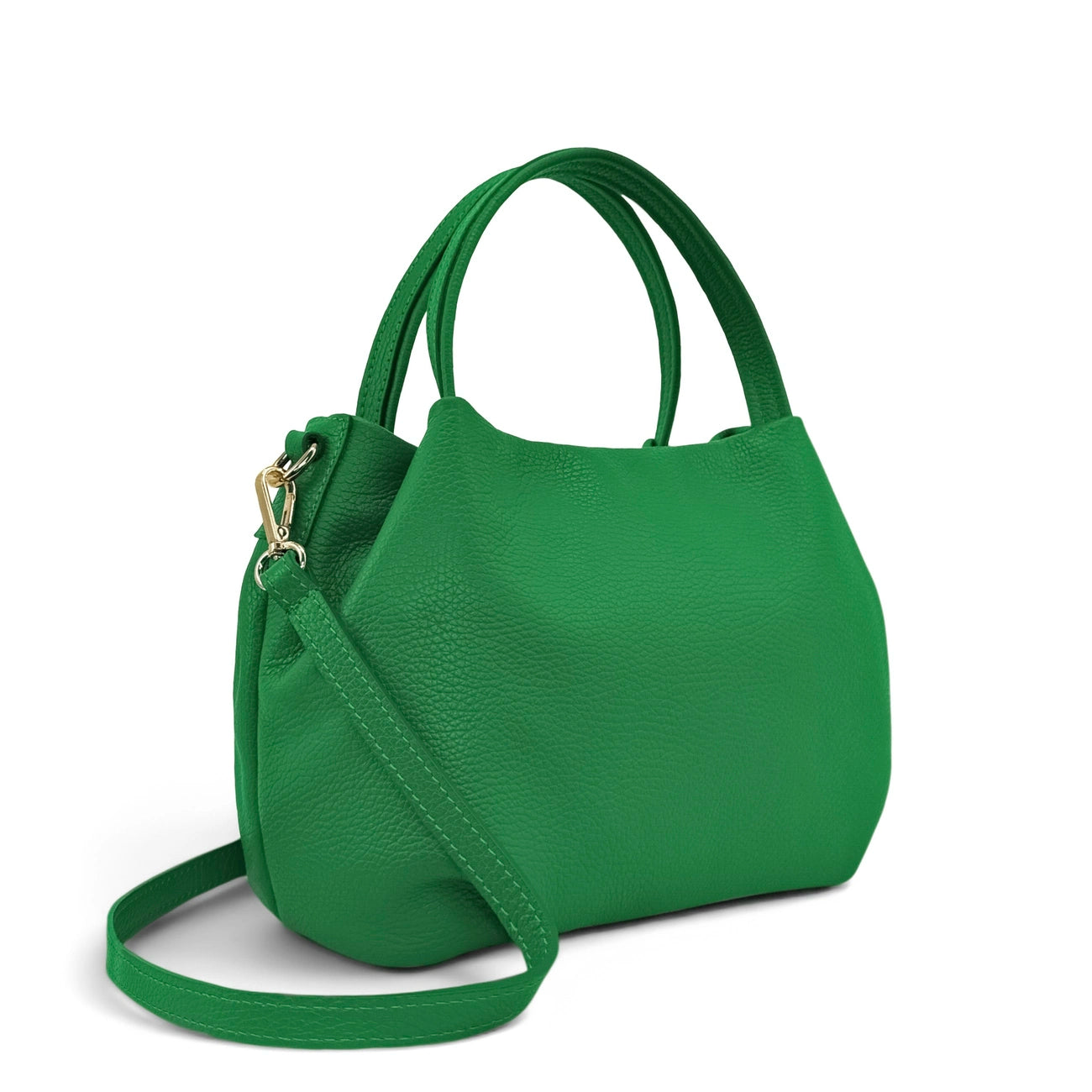 Bag main in grained leather BUBBLE English green