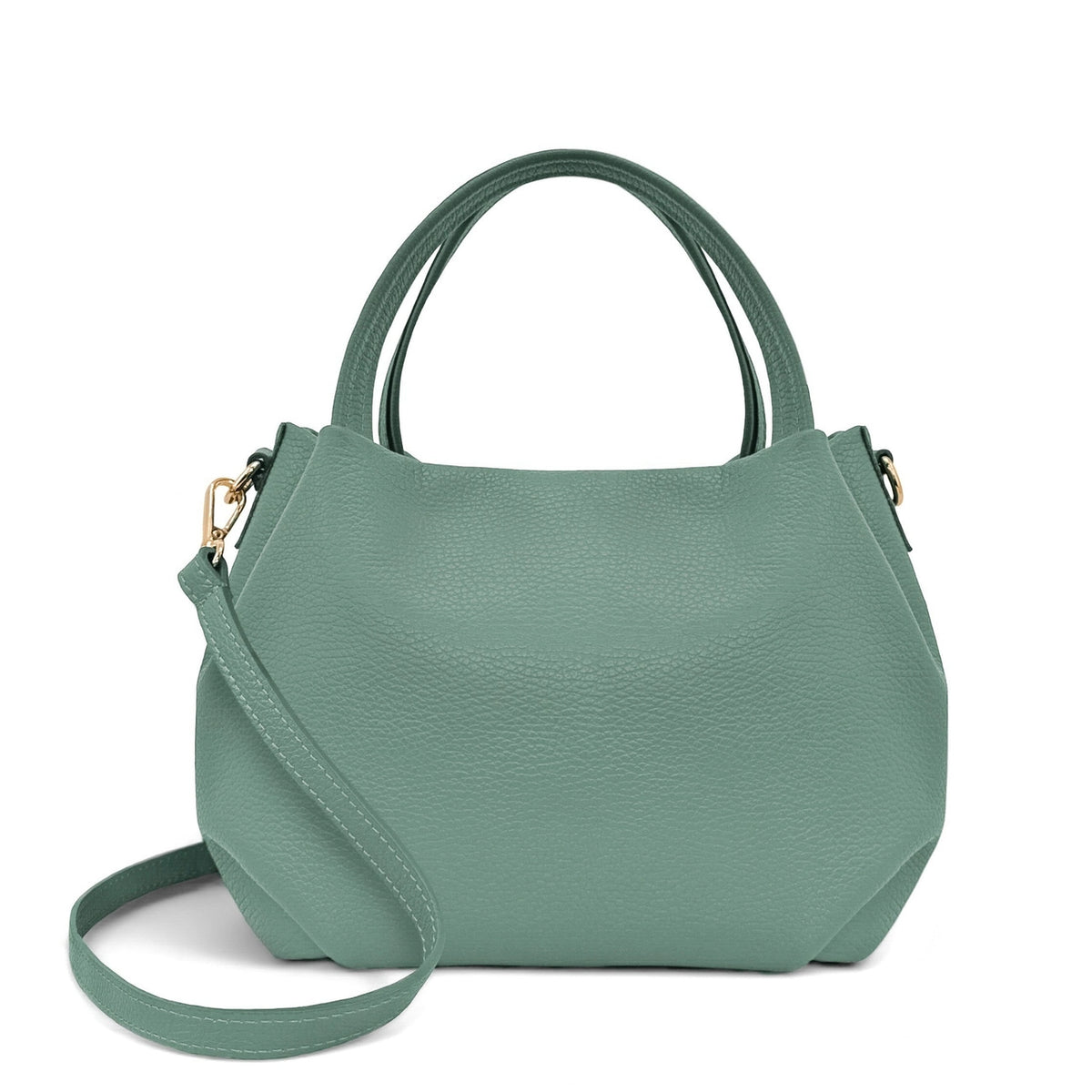 Borsa a mano in pelle martellata BUBBLE verde pastello