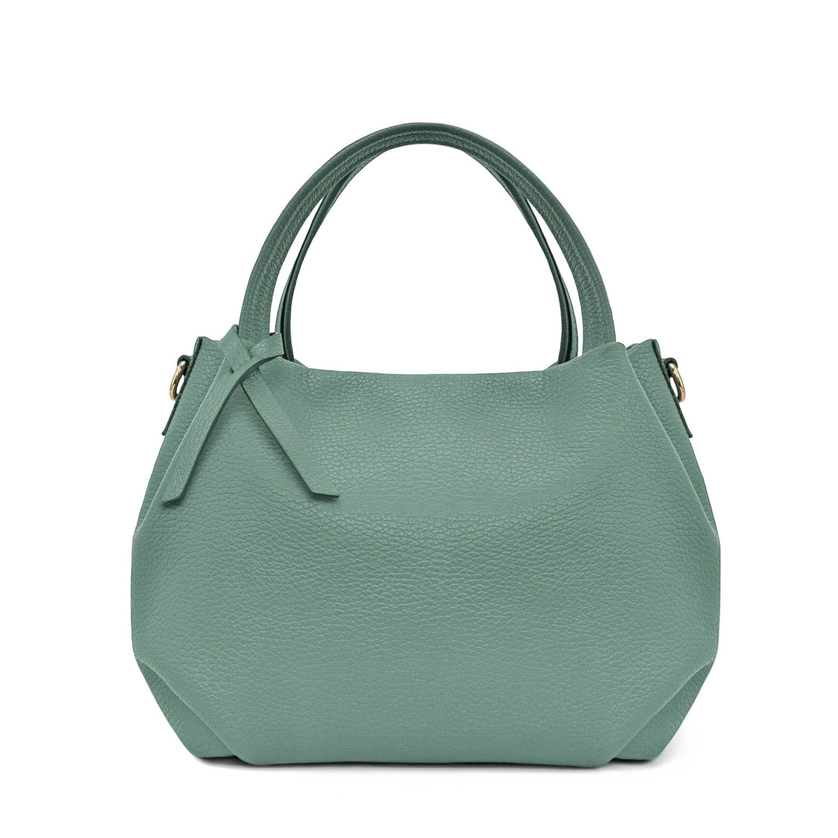 Borsa a mano in pelle martellata BUBBLE verde pastello