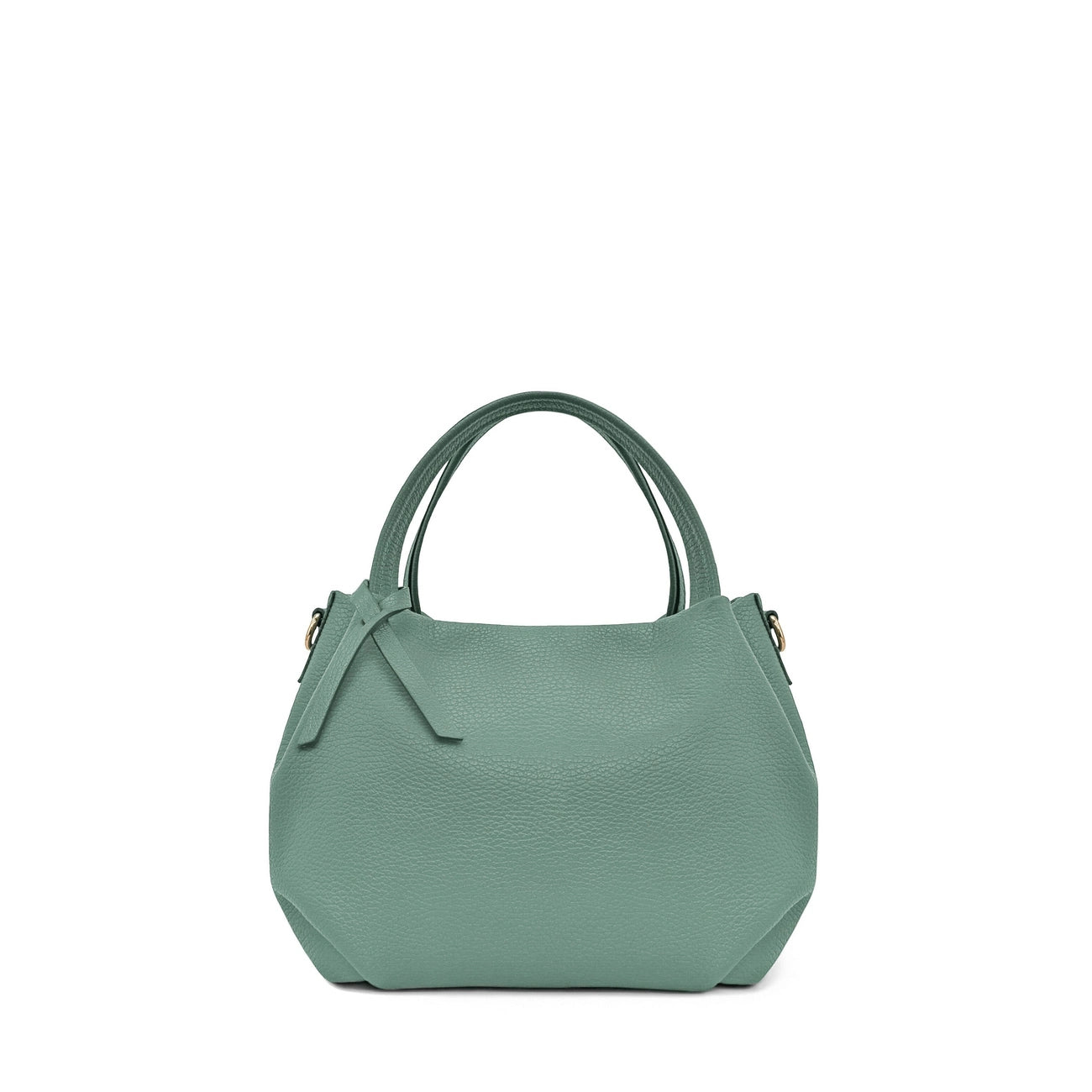 Borsa main in pelle a grana BUBBLE Verde pastello