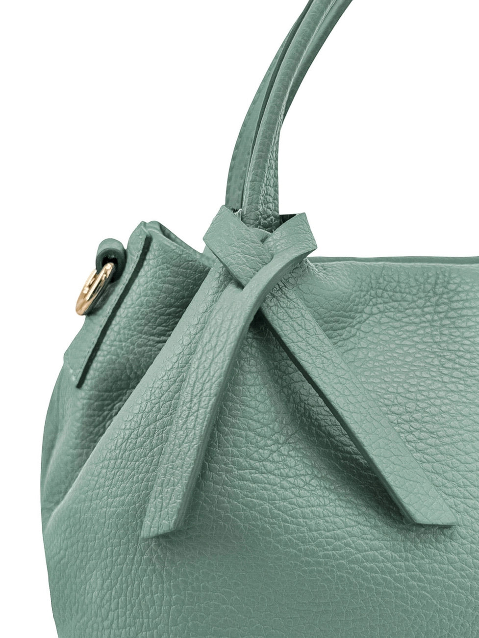 Borsa a mano in pelle martellata BUBBLE verde pastello