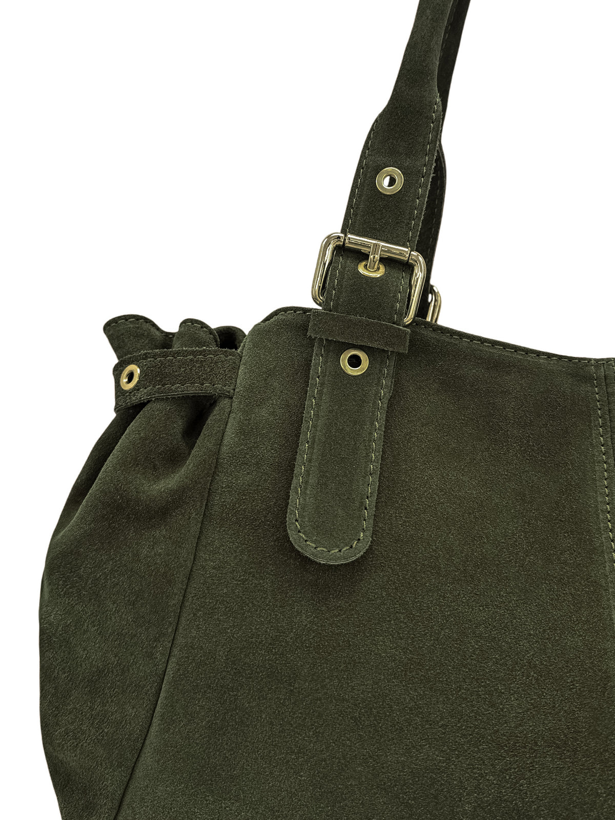 Bowlingtasche aus Wildleder NEW PRINCESS SUEDE XL Khakigrün