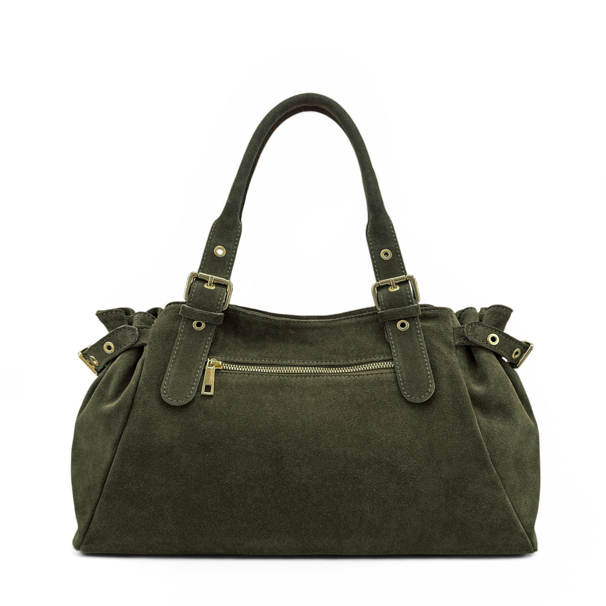 Bowlingtasche aus Wildleder NEW PRINCESS SUEDE XL Khakigrün