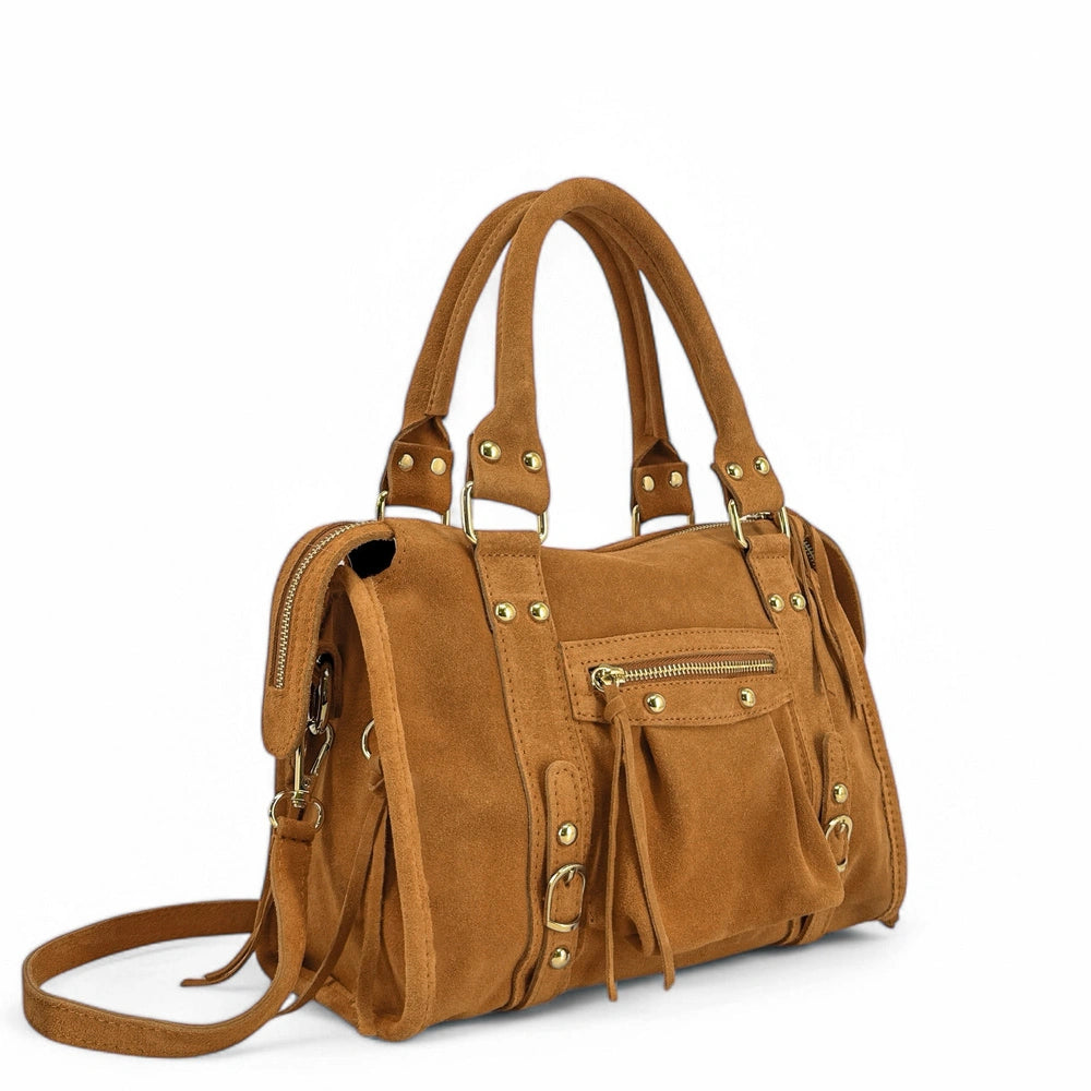 Sac à main en daim STORM SUEDE GOLD Camel