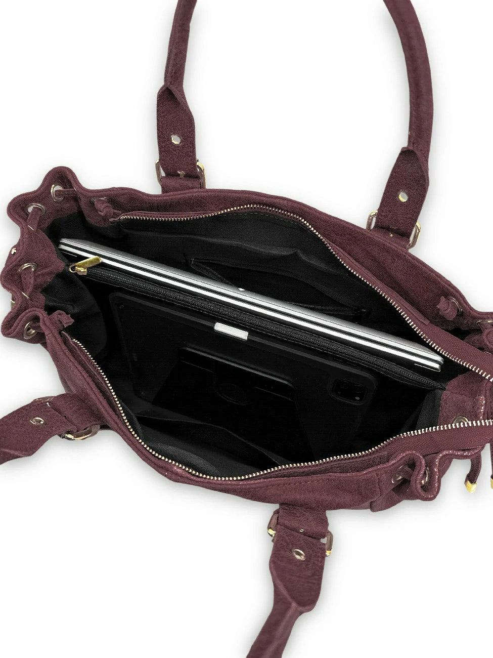 Bowlingtasche aus gebürstetem Leder PRINCESSE BROSSEE XL Bordeaux