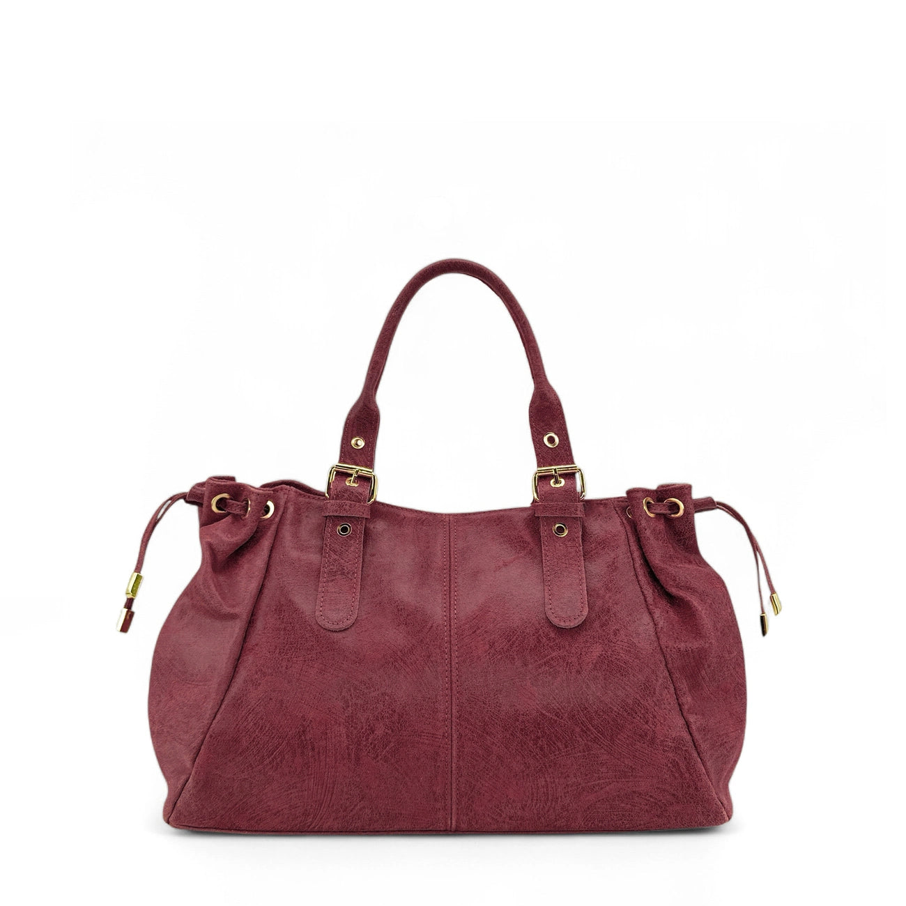 Borsa bowling PRINCESSE BROSSEE XL in pelle spazzolata Rosso scuro