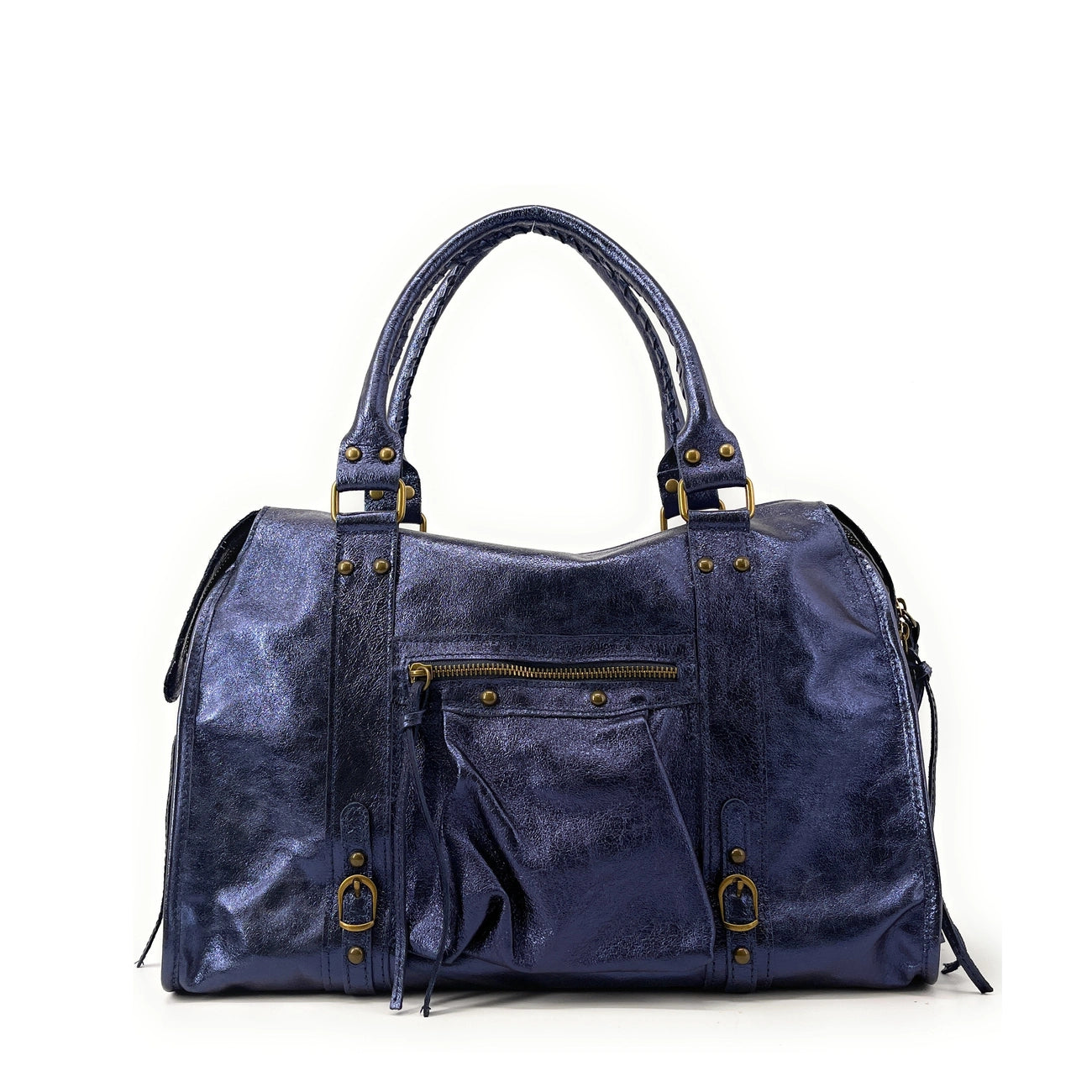 Sac à main en cuir irisé SANDSTORM Bleu nuit étoilée