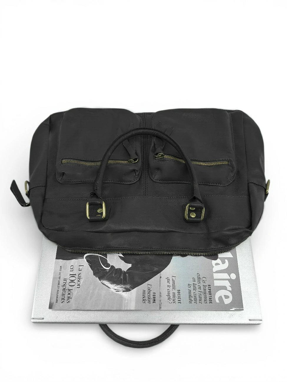 Sac à main en cuir lisse OMB MOSCOU Noir