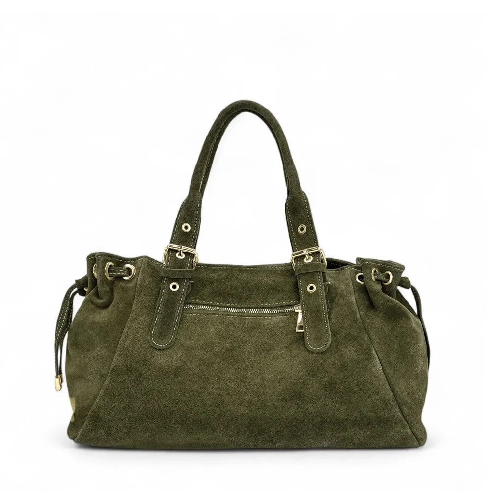 Sac bowling en croûte de cuir PRINCESSE SUEDE XL Kaki