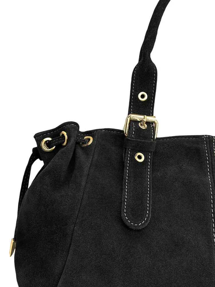 Sac bowling en croûte de cuir PRINCESSE SUEDE XL Noir
