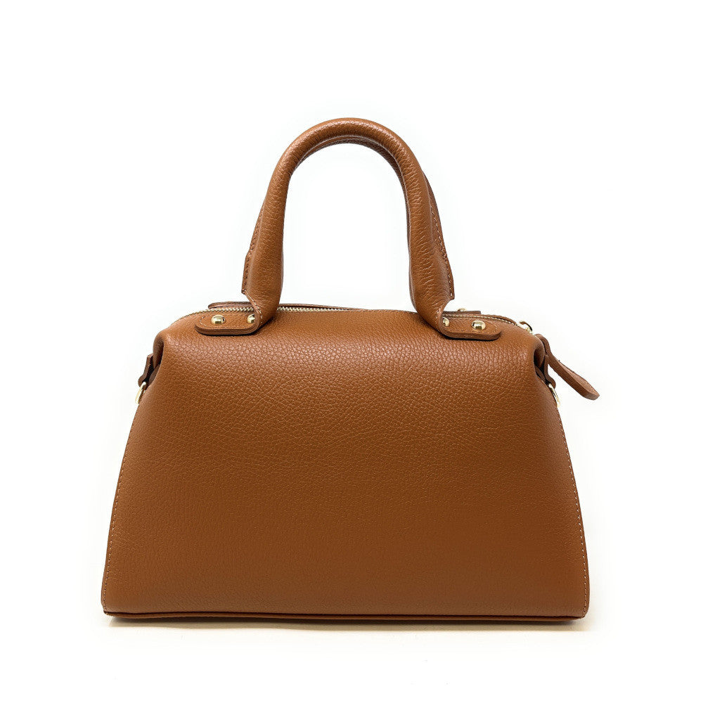Sac bowling en cuir grainé MAELSTROM Camel foncé