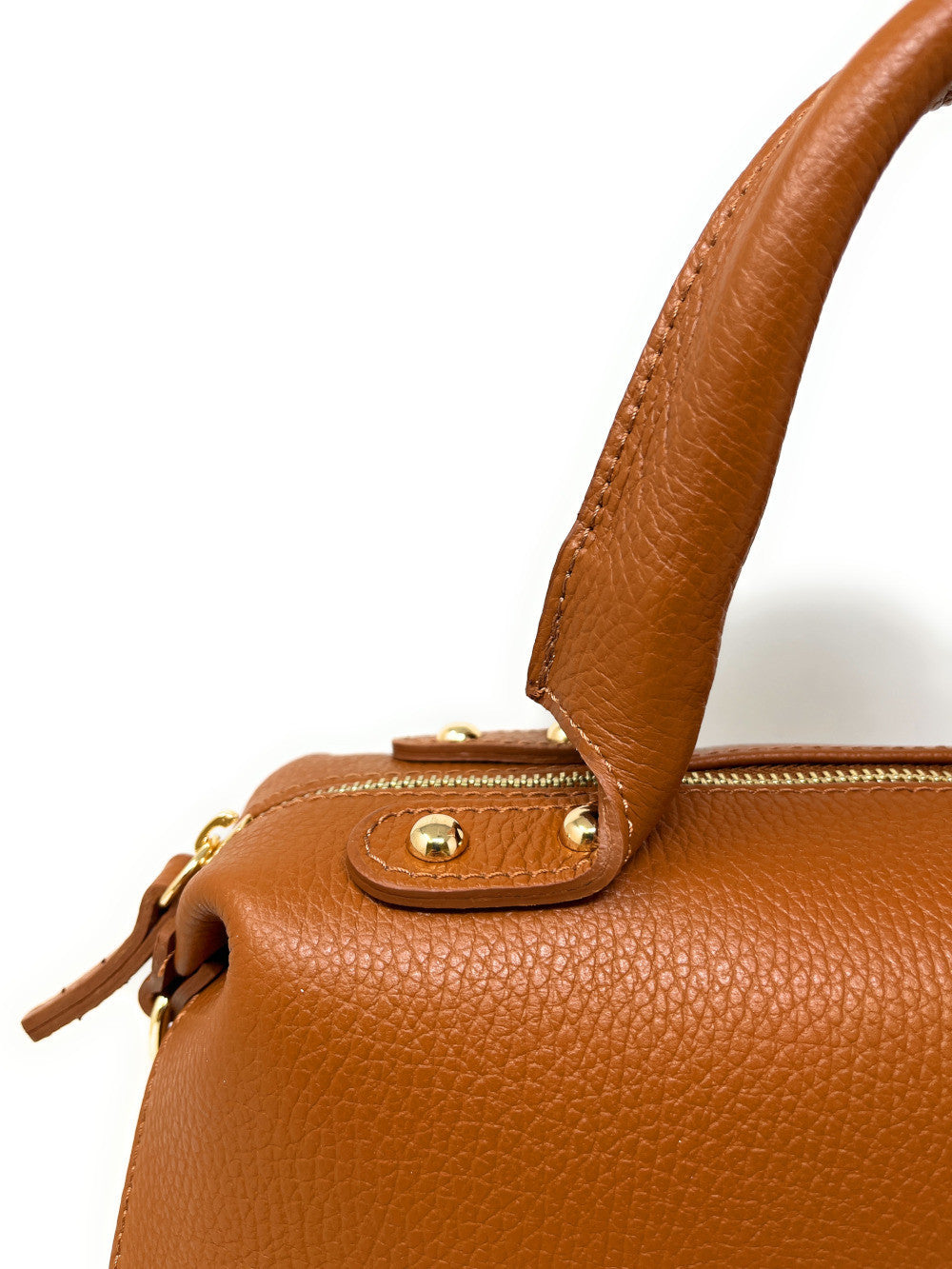 Sac bowling en cuir grainé MAELSTROM Camel foncé