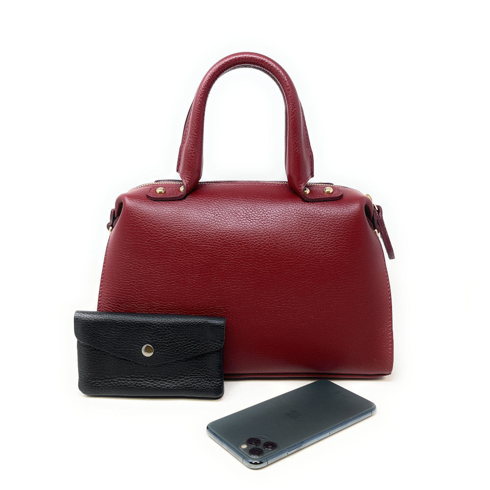 Sac bowling en cuir grainé MAELSTROM Rouge foncé
