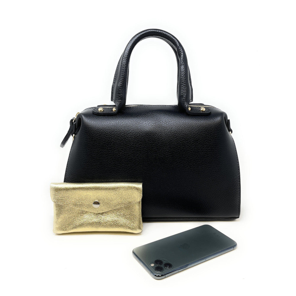 Sac bowling en cuir grainé MAELSTROM Noir