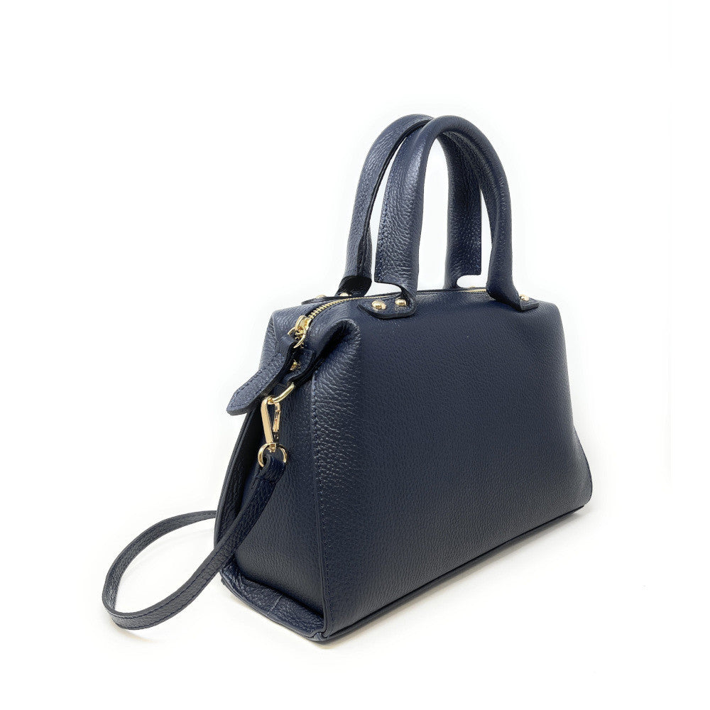 Sac bowling en cuir grainé MAELSTROM Bleu marine