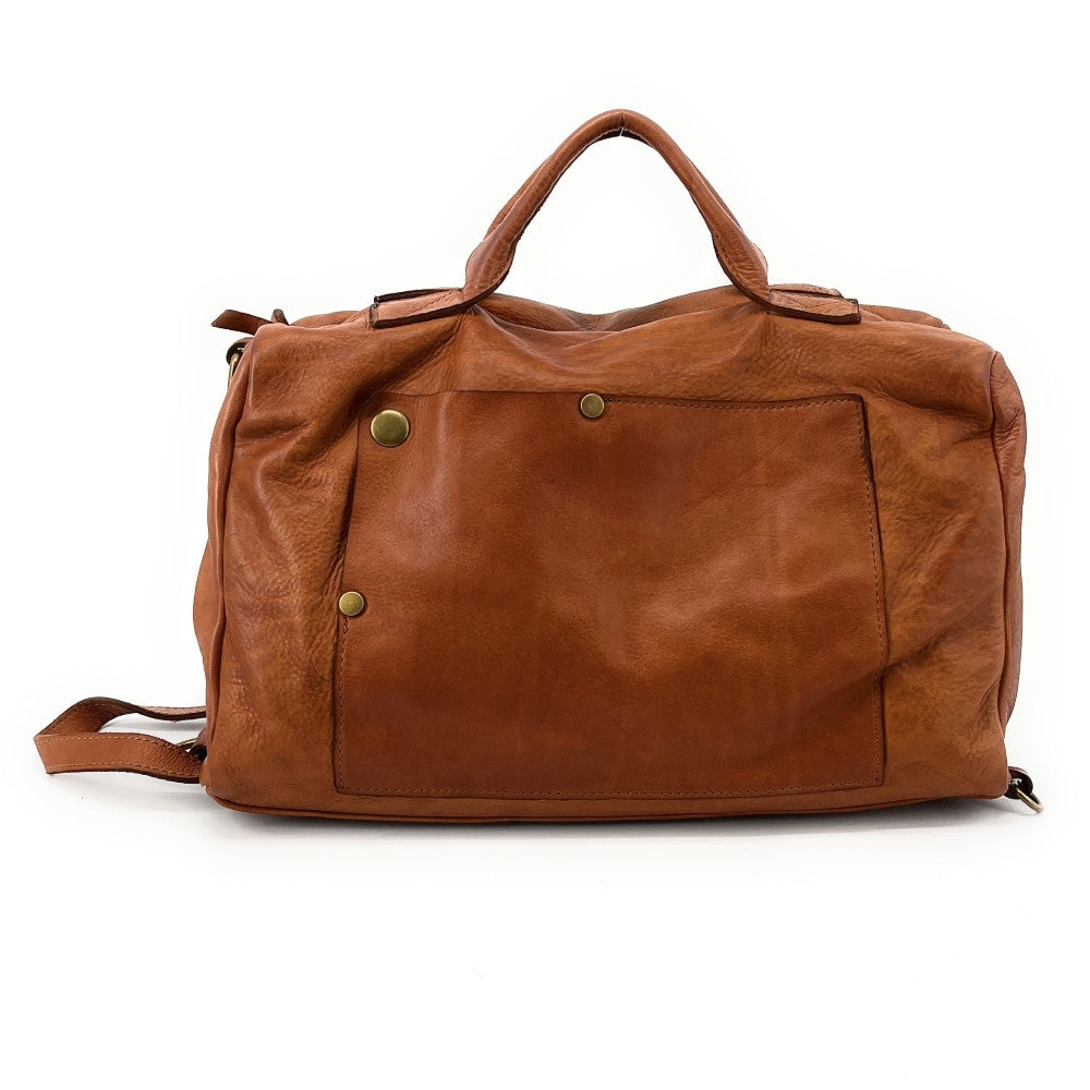 Sac bowling multipositions en cuir vintage JACK ET ROSE Camel